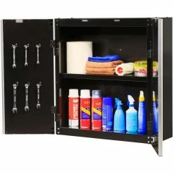 Husky Ready-to-Assemble 24-Gauge Steel Wall Mounted Garage Cabinet in Black (28 in. W x 29 in. H x 12 in. D) -Tools Sales black husky wall mounted cabinets g2802w us 1d 1000