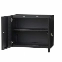 Husky Heavy Duty Welded 20-Gauge Steel Wall Mounted Garage Cabinet in Black (28 in. W x 22 in. H x 14 in. D) 16 Husky Heavy Duty Welded 20-Gauge Steel Wall Mounted Garage Cabinet in Black (28 in. W x 22 in. H x 14 in. D) -Tools Sales black husky wall mounted cabinets htc1000010 1d 1000
