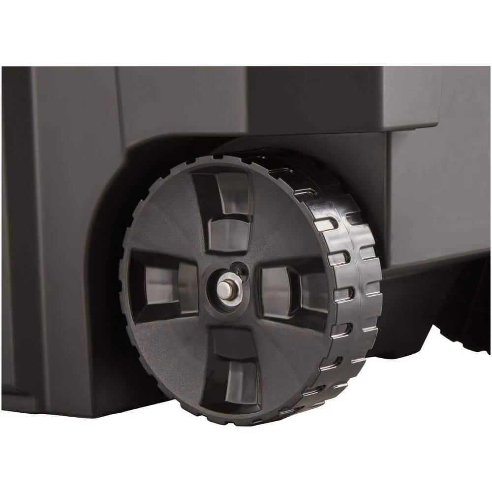 Husky 45 Gal. Latch and Stack Tote with Wheels in Black with Red Lid 7 Husky 45 Gal. Latch and Stack Tote with Wheels in Black with Red Lid - Image 5