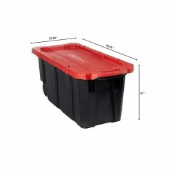 Husky 45 Gal. Latch and Stack Tote with Wheels in Black with Red Lid 18 Husky 45 Gal. Latch and Stack Tote with Wheels in Black with Red Lid -Tools Sales black red husky storage bins 206201 40 1000