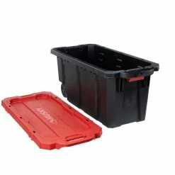 Husky 45 Gal. Latch and Stack Tote with Wheels in Black with Red Lid 23 Husky 45 Gal. Latch and Stack Tote with Wheels in Black with Red Lid -Tools Sales black red husky storage bins 206201 c3 1000