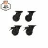 Husky 4 in. Caster Kit for Heavy Duty Welded Steel Garage Base Cabinets -Tools Sales blacks husky casters htc1000005 64 1000