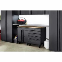 Husky 4 in. Caster Kit for Heavy Duty Welded Steel Garage Base Cabinets -Tools Sales blacks husky casters htc1000005 d4 1000