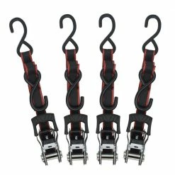 Husky 1 in. x 12 ft. Ratchet Tie Down With S Hook (4-Pack)