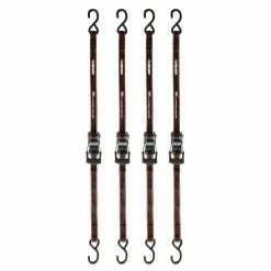 Husky 12 ft. x 1 in. Ratchet Tie Down with S Hook (4-Pack)