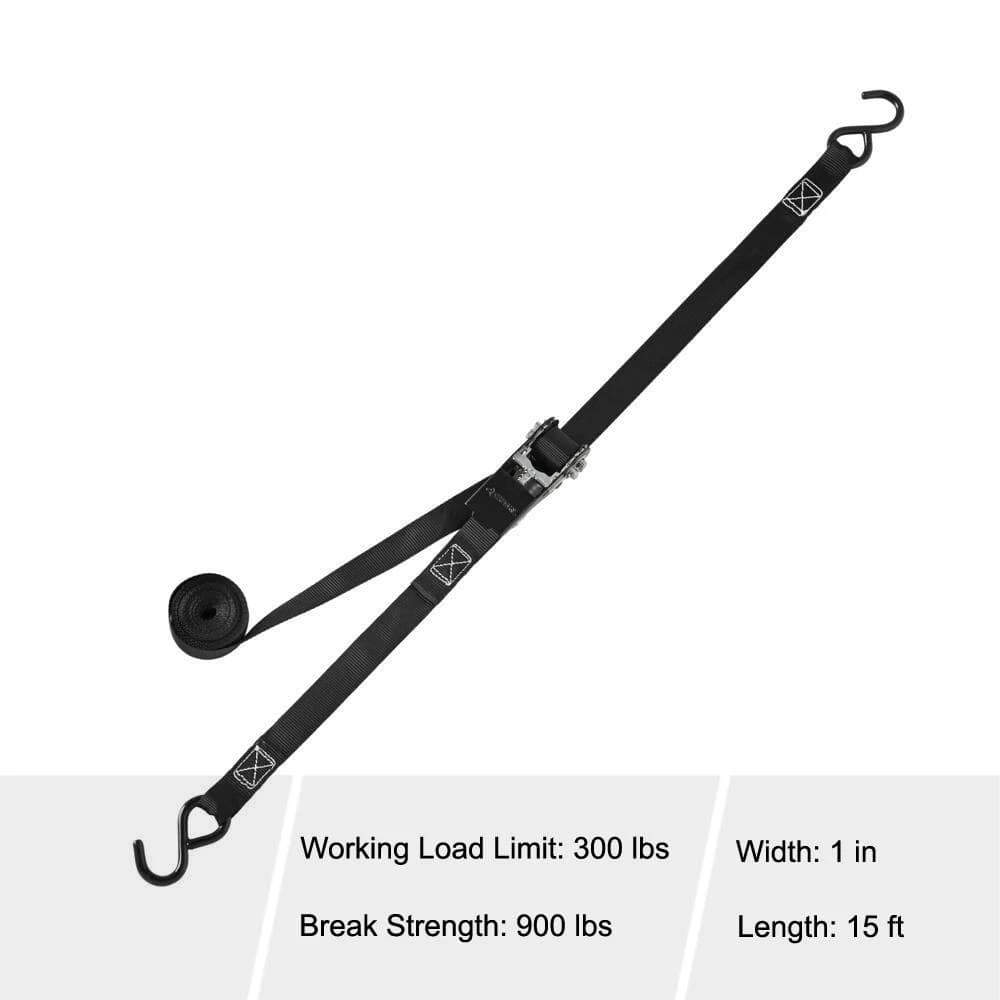 Husky 15 ft. x 1 in. Ratchet Tie-Down Strap with S-Hook 4 Husky 15 ft. x 1 in. Ratchet Tie-Down Strap with S-Hook - Image 2