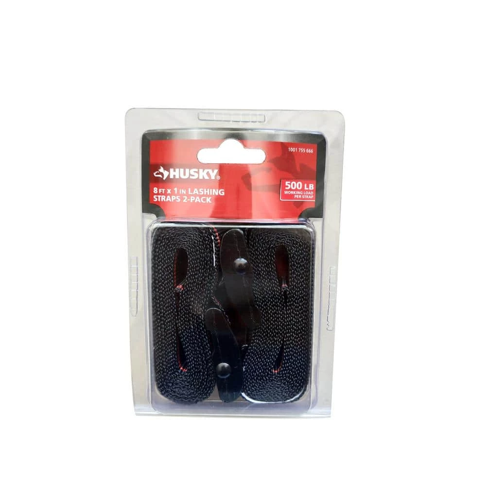 Husky 1 in. x 8 ft. Lashing Strap (2-Pack) 3 Husky 1 in. x 8 ft. Lashing Strap (2-Pack)