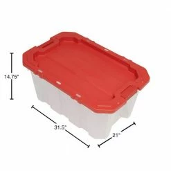Husky 25 Gal. Latch and Stack Tote in Clear with Red Lid 17 Husky 25 Gal. Latch and Stack Tote in Clear with Red Lid -Tools Sales clear husky storage bins 206234 40 1000