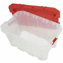 Husky 25 Gal. Latch and Stack Tote in Clear with Red Lid 23 Husky 25 Gal. Latch and Stack Tote in Clear with Red Lid -Tools Sales clear husky storage bins 206234 44 1000