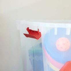 Husky 25 Gal. Latch and Stack Tote in Clear with Red Lid 19 Husky 25 Gal. Latch and Stack Tote in Clear with Red Lid -Tools Sales clear husky storage bins 206234 77 1000