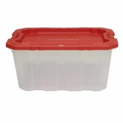 Husky 25 Gal. Latch and Stack Tote in Clear with Red Lid 20 Husky 25 Gal. Latch and Stack Tote in Clear with Red Lid -Tools Sales clear husky storage bins 206234 c3 1000