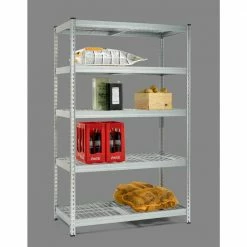 Husky 5-Tier Riveted Steel Garage Storage Shelving Unit in Silver (48 in. W x 78 in. H x 24 in. D) -Tools Sales gavanised husky freestanding shelving units 426007 1d 1000