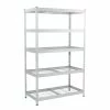 Husky 5-Tier Riveted Steel Garage Storage Shelving Unit in Silver (48 in. W x 78 in. H x 24 in. D) -Tools Sales gavanised husky freestanding shelving units 426007 64 1000