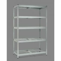 Husky 5-Tier Riveted Steel Garage Storage Shelving Unit in Silver (48 in. W x 78 in. H x 24 in. D) -Tools Sales gavanised husky freestanding shelving units 426007 c3 1000