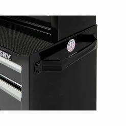 Husky 26.5 in. W x 18 in. D Standard Duty 4-Drawer Rolling Tool Cabinet in Gloss Black -Tools Sales gloss black husky tool cabinets hkst98066bk 4f 1000