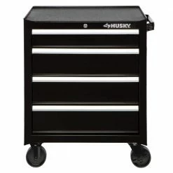 Husky 26.5 in. W x 18 in. D Standard Duty 4-Drawer Rolling Tool Cabinet in Gloss Black -Tools Sales gloss black husky tool cabinets hkst98066bk c3 1000