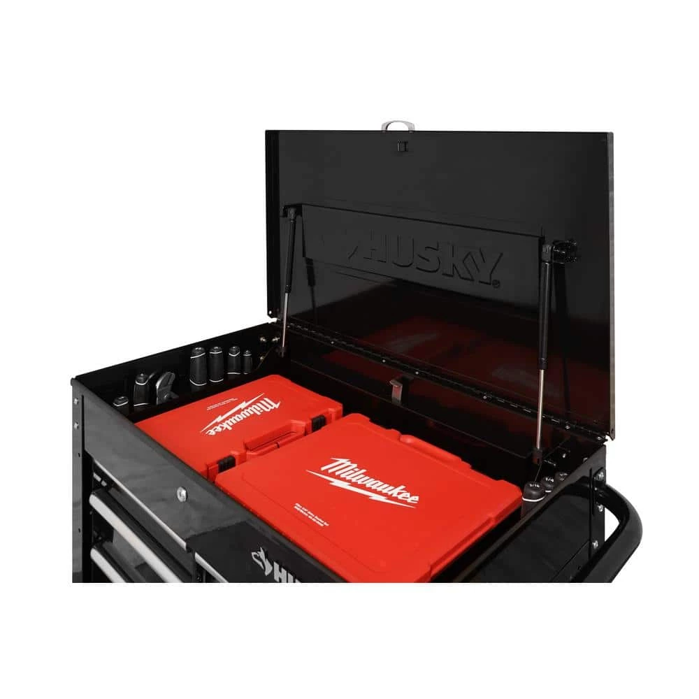 Husky 33 in. W 4-Drawer Mechanics Tool Utility Cart in Gloss Black 7 Husky 33 in. W 4-Drawer Mechanics Tool Utility Cart in Gloss Black - Image 5