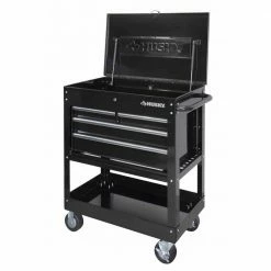 Husky 33 in. W 4-Drawer Mechanics Tool Utility Cart in Gloss Black