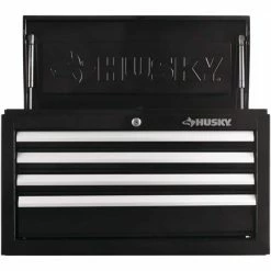 Husky 26 in. W x 12 in. D Standard Duty 4-Drawer Top Tool Chest in Gloss Black -Tools Sales gloss black husky top tool chests hkst98065bk 1d 1000
