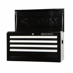 Husky 26 in. W x 12 in. D Standard Duty 4-Drawer Top Tool Chest in Gloss Black -Tools Sales gloss black husky top tool chests hkst98065bk 4f 1000