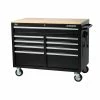 Husky 46 in. W x 24.5 in. D Standard Duty 9-Drawer Mobile Workbench Tool Chest with Solid Wood Top in Gloss Black -Tools Sales gloss black with silver trim husky mobile workbenches h46mwc9v2 64 1000