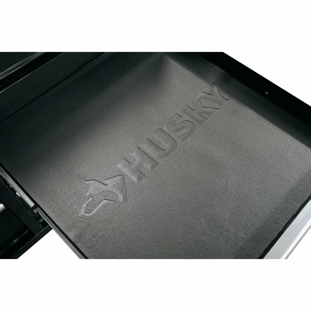 Husky 46 in.W x 51 in. D Standard Duty 9-Drawer Mobile Workbench with Solid Top Full Length Extension Table in Black 13 Husky 46 in.W x 51 in. D Standard Duty 9-Drawer Mobile Workbench with Solid Top Full Length Extension Table in Black - Image 11