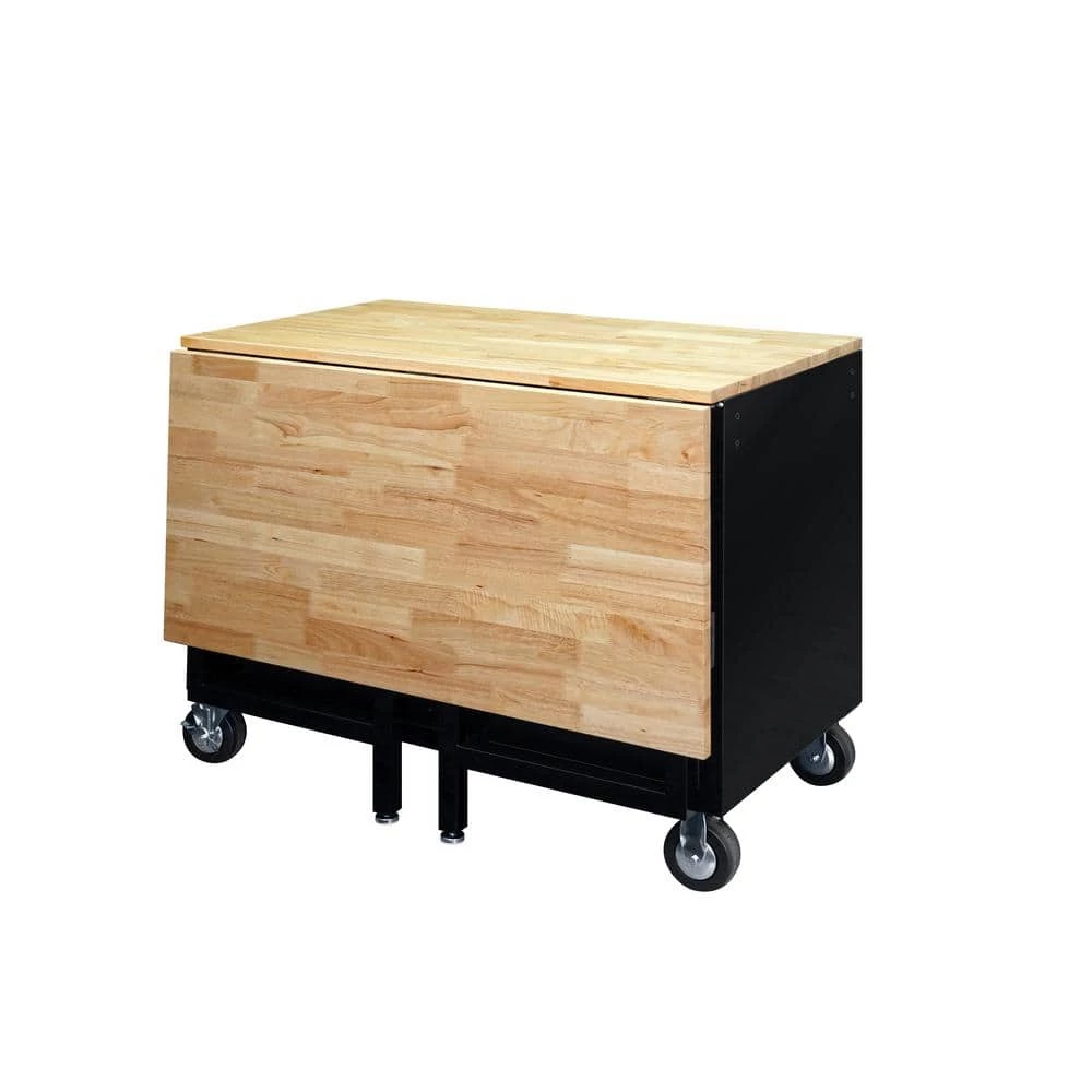 Husky 46 in.W x 51 in. D Standard Duty 9-Drawer Mobile Workbench with Solid Top Full Length Extension Table in Black 11 Husky 46 in.W x 51 in. D Standard Duty 9-Drawer Mobile Workbench with Solid Top Full Length Extension Table in Black - Image 9