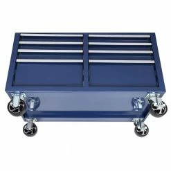Husky 46 in. W x 24.5 in. D Standard Duty 9-Drawer Mobile Workbench Tool Chest with Solid Wood Top in Gloss Blue -Tools Sales gloss blue with silver trim husky mobile workbenches h46mwc9gbv2 66 1000
