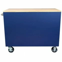 Husky 46 in. W x 24.5 in. D Standard Duty 9-Drawer Mobile Workbench Tool Chest with Solid Wood Top in Gloss Blue -Tools Sales gloss blue with silver trim husky mobile workbenches h46mwc9gbv2 77 1000