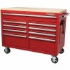 Husky 46 in. W x 24.5 in. D 9-Drawer Gloss Red Deep Tool Chest Mobile Workbench with Hardwood Top -Tools Sales gloss red husky mobile workbenches h46mwc9rv2 c 64 1000