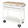 Husky 36 in. 3-Drawer with Solid Wood Top in Gloss White Utility Cart -Tools Sales gloss white husky tool carts houc3603bj1 64 1000