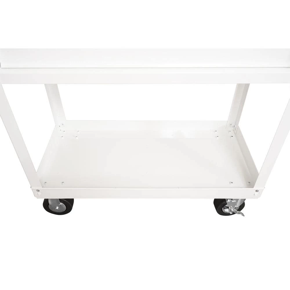 Husky 36 in. 3-Drawer with Solid Wood Top in Gloss White Utility Cart 11 Husky 36 in. 3-Drawer with Solid Wood Top in Gloss White Utility Cart - Image 9