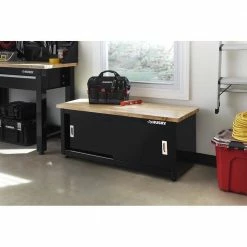 Husky Steel Storage Bench in Black (48 in. W x 20 in. H x 18 in. D) -Tools Sales glossy husky free standing cabinets g4802b us 31 1000