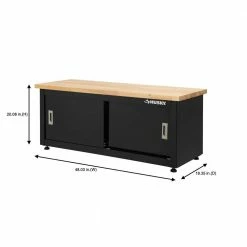 Husky Steel Storage Bench in Black (48 in. W x 20 in. H x 18 in. D) -Tools Sales glossy husky free standing cabinets g4802b us 76 1000