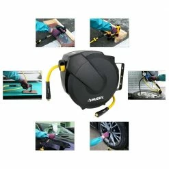 Husky 3/8 in. x 50 ft. Enclosed Hybrid Air Hose Reel -Tools Sales husky air hoses ahr1003 c3 1000