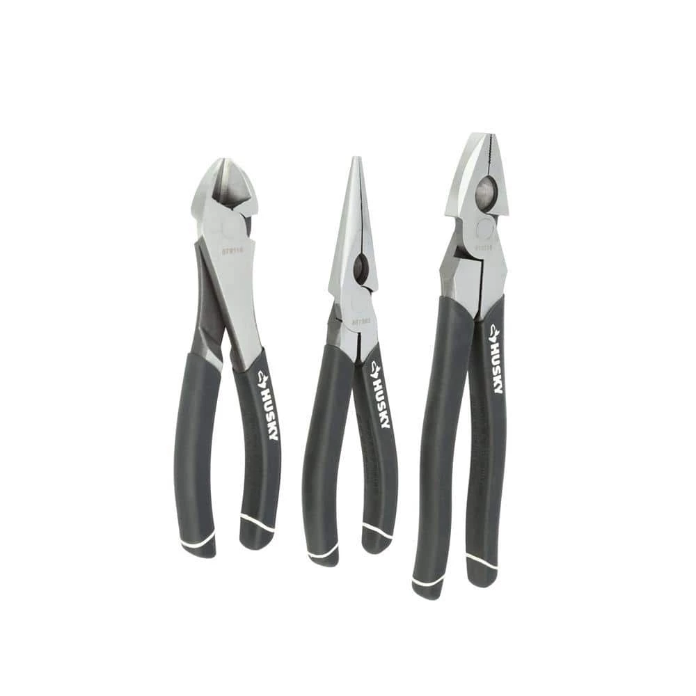 Husky High-Leverage Long Nose Pliers Set (3-Piece) 3 Husky High-Leverage Long Nose Pliers Set (3-Piece)