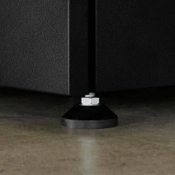 Husky Pro Duty Welded 20-Gauge Steel 2-Door Garage Base Cabinet in Black LINE-X (28 in. W x 33 in. H x 21.5 in. D) -Tools Sales husky black linex husky free standing cabinets htc1000001 lx 66 1000