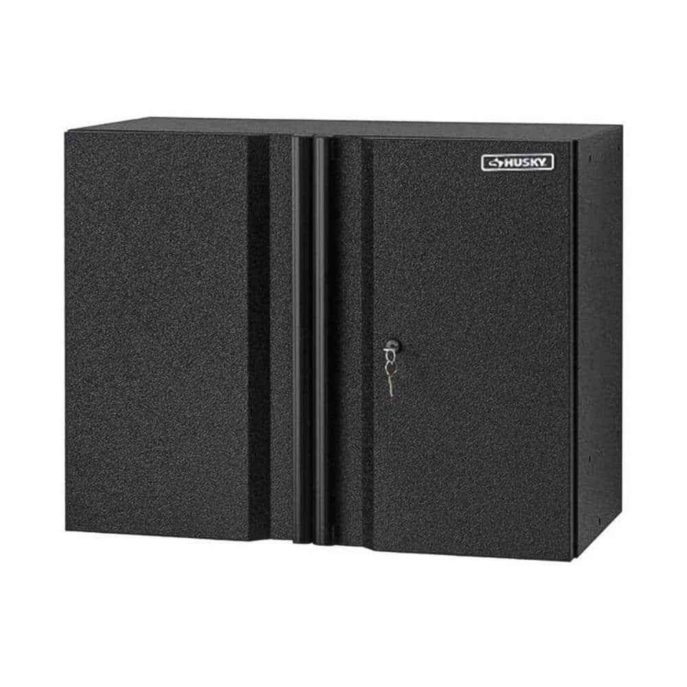 Husky Pro Duty Welded 20-Gauge Steel Wall Mounted Garage Cabinet in Black LINE-X (28 in. W x 22 in. H x 14 in. D) 3 Husky Pro Duty Welded 20-Gauge Steel Wall Mounted Garage Cabinet in Black LINE-X (28 in. W x 22 in. H x 14 in. D)