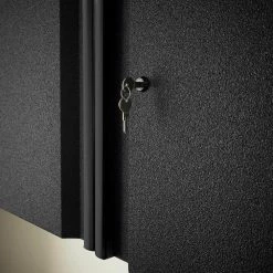 Husky Pro Duty Welded 20-Gauge Steel Wall Mounted Garage Cabinet in Black LINE-X (28 in. W x 22 in. H x 14 in. D) 14 Husky Pro Duty Welded 20-Gauge Steel Wall Mounted Garage Cabinet in Black LINE-X (28 in. W x 22 in. H x 14 in. D) -Tools Sales husky black linex husky wall mounted cabinets htc1000010 lx 66 1000