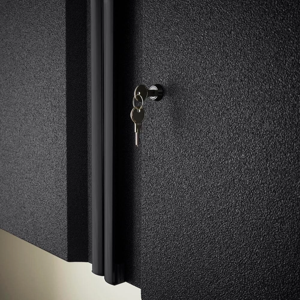 Husky Pro Duty Welded 20-Gauge Steel Wall Mounted Garage Cabinet in Black LINE-X (28 in. W x 22 in. H x 14 in. D) 8 Husky Pro Duty Welded 20-Gauge Steel Wall Mounted Garage Cabinet in Black LINE-X (28 in. W x 22 in. H x 14 in. D) - Image 6