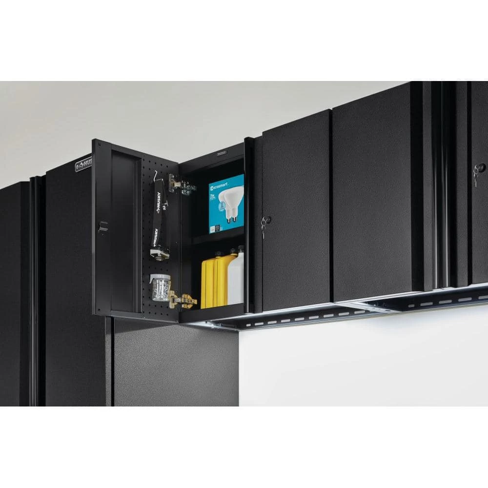 Husky Pro Duty Welded 20-Gauge Steel Wall Mounted Garage Cabinet in Black LINE-X (28 in. W x 22 in. H x 14 in. D) 4 Husky Pro Duty Welded 20-Gauge Steel Wall Mounted Garage Cabinet in Black LINE-X (28 in. W x 22 in. H x 14 in. D) - Image 2