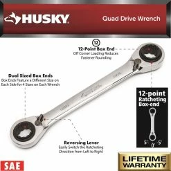 Husky SAE Quad Drive Ratcheting Wrench Set (2-Piece) -Tools Sales husky box wrenches hqrrw2pcsae 40 1000