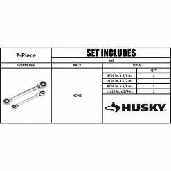 Husky SAE Quad Drive Ratcheting Wrench Set (2-Piece) -Tools Sales husky box wrenches hqrrw2pcsae d4 1000