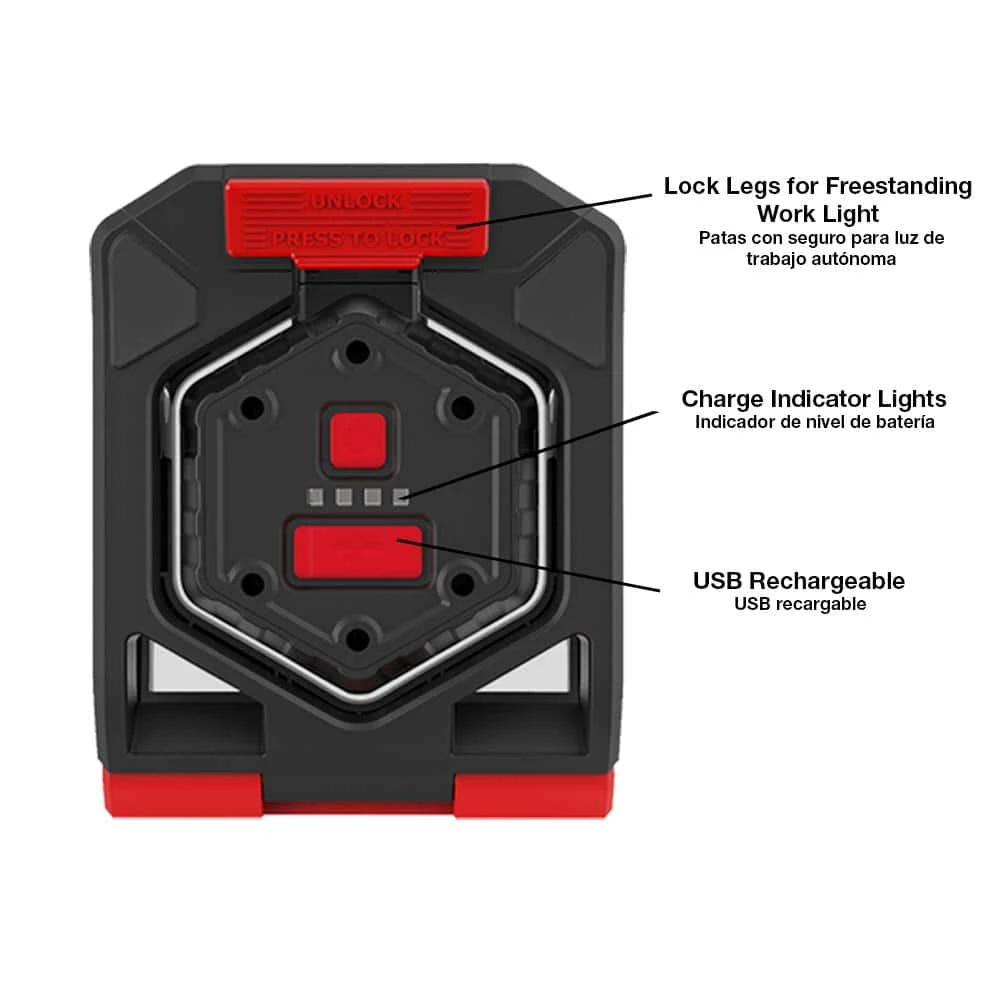 Husky 1500-Lumens Rechargeable Clamp LED Work Light 4 Husky 1500-Lumens Rechargeable Clamp LED Work Light - Image 2