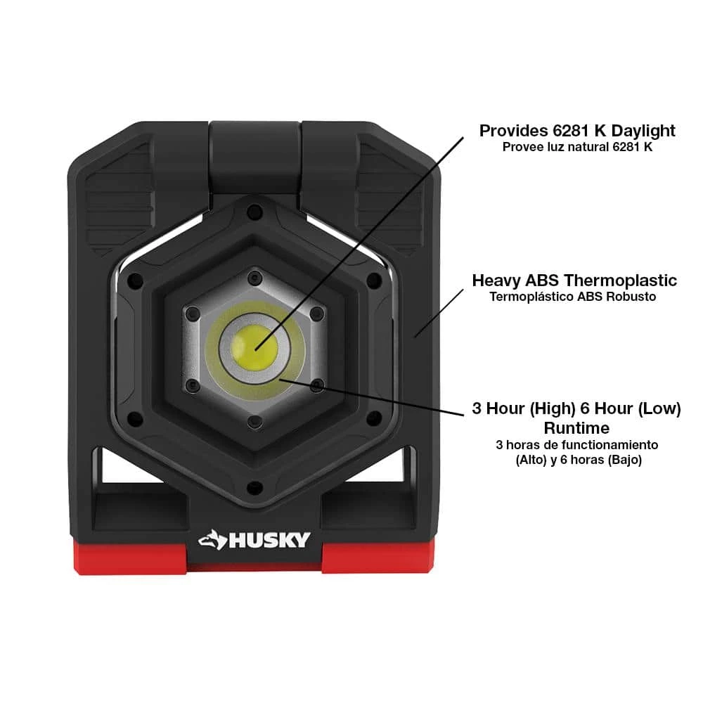 Husky 1500-Lumens Rechargeable Clamp LED Work Light 9 Husky 1500-Lumens Rechargeable Clamp LED Work Light - Image 7