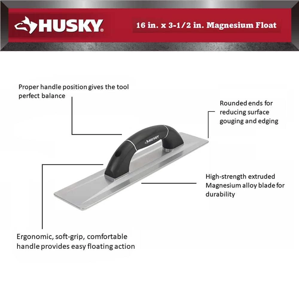 Husky 16 in. x 3-1/2 in. Magnesium Float 4 Husky 16 in. x 3-1/2 in. Magnesium Float - Image 2