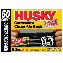 Husky 42 Gal. Heavy-Duty Clean-Up Bags (200-Count) -Tools Sales husky contractor bags hk42wc050b 4pk 44 1000