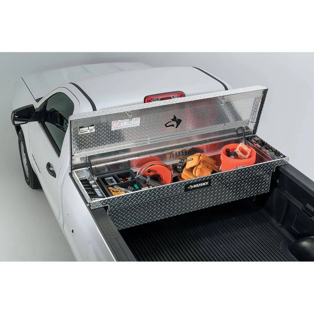 Husky 71.36 in. Diamond Plate Aluminum Full Size Crossbed Truck Tool Box 10 Husky 71.36 in. Diamond Plate Aluminum Full Size Crossbed Truck Tool Box - Image 8
