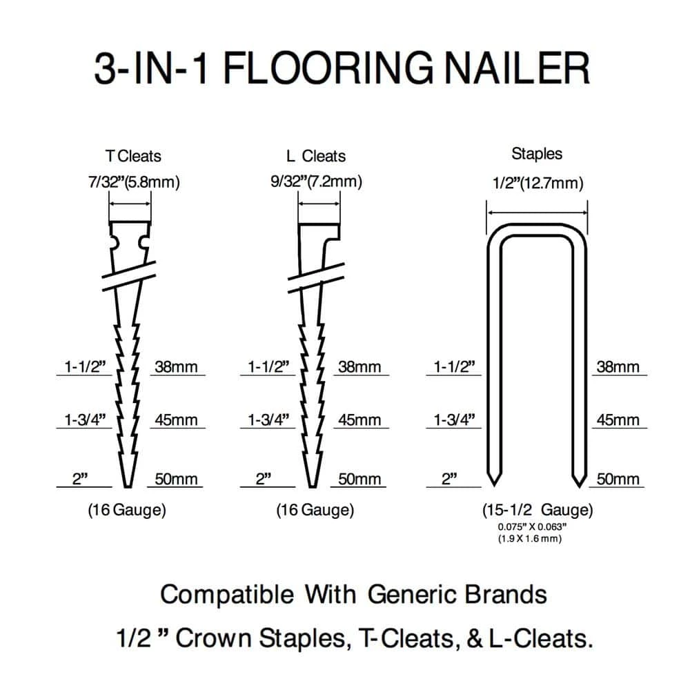 Husky Pneumatic 3-in-1 Flooring Nailer and Brad Nailer Combo Kit (2-Piece) 12 Husky Pneumatic 3-in-1 Flooring Nailer and Brad Nailer Combo Kit (2-Piece) - Image 10
