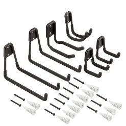 Husky Heavy-Duty Wall-Mounted Storage Hooks (6-Pack) -Tools Sales husky garage cabinet accessories 801654 c3 1000